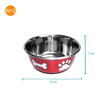 Comedouro Metálico Vermelho Jambo medidas n 3