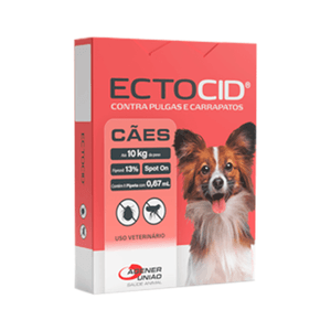 Ectocid Spot On Cães até 10kg Antipulgas e Carrapatos - 1 pipeta