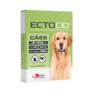 Ectocid Spot On Cães de 20 a 40kg Antipulgas e Carrapatos - 1 pipeta
