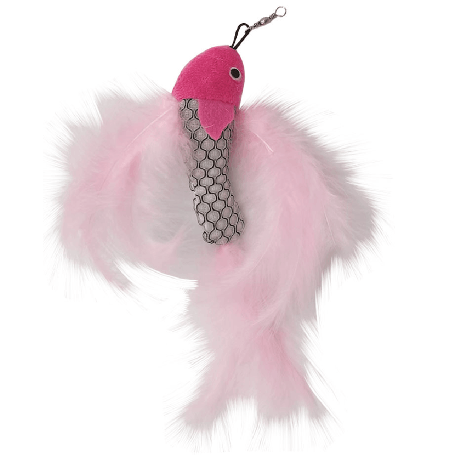 Brinquedo para Gatos Peixe com Plumas Rosas