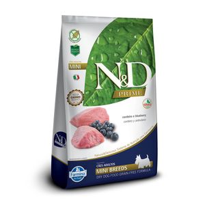 Ração N&D Prime Cães Adultos Mini Cordeiro e Blueberry
