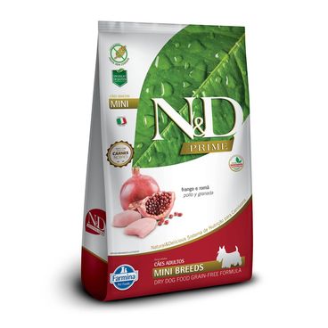 Ração N&D Prime Cães Adultos Mini Frango e Romã Embalagem