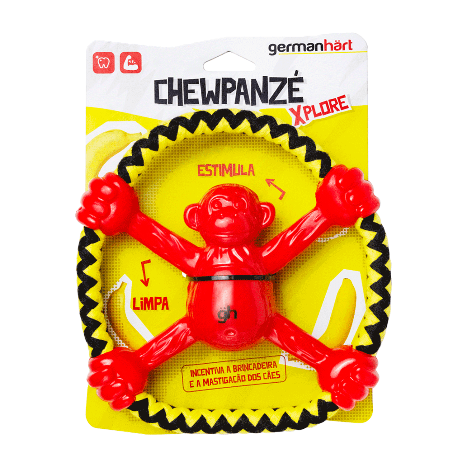Brinquedo Macaco com Corda Chewpanzé para Cães GermanHart embalagem