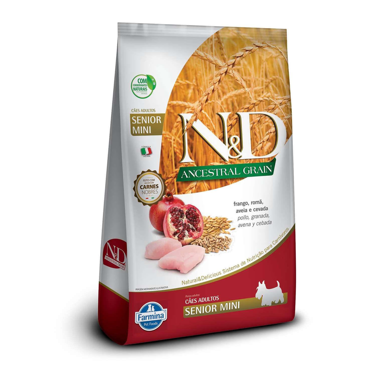 Ração N&amp;D Ancestral Grain Cães Senior Mini Frango