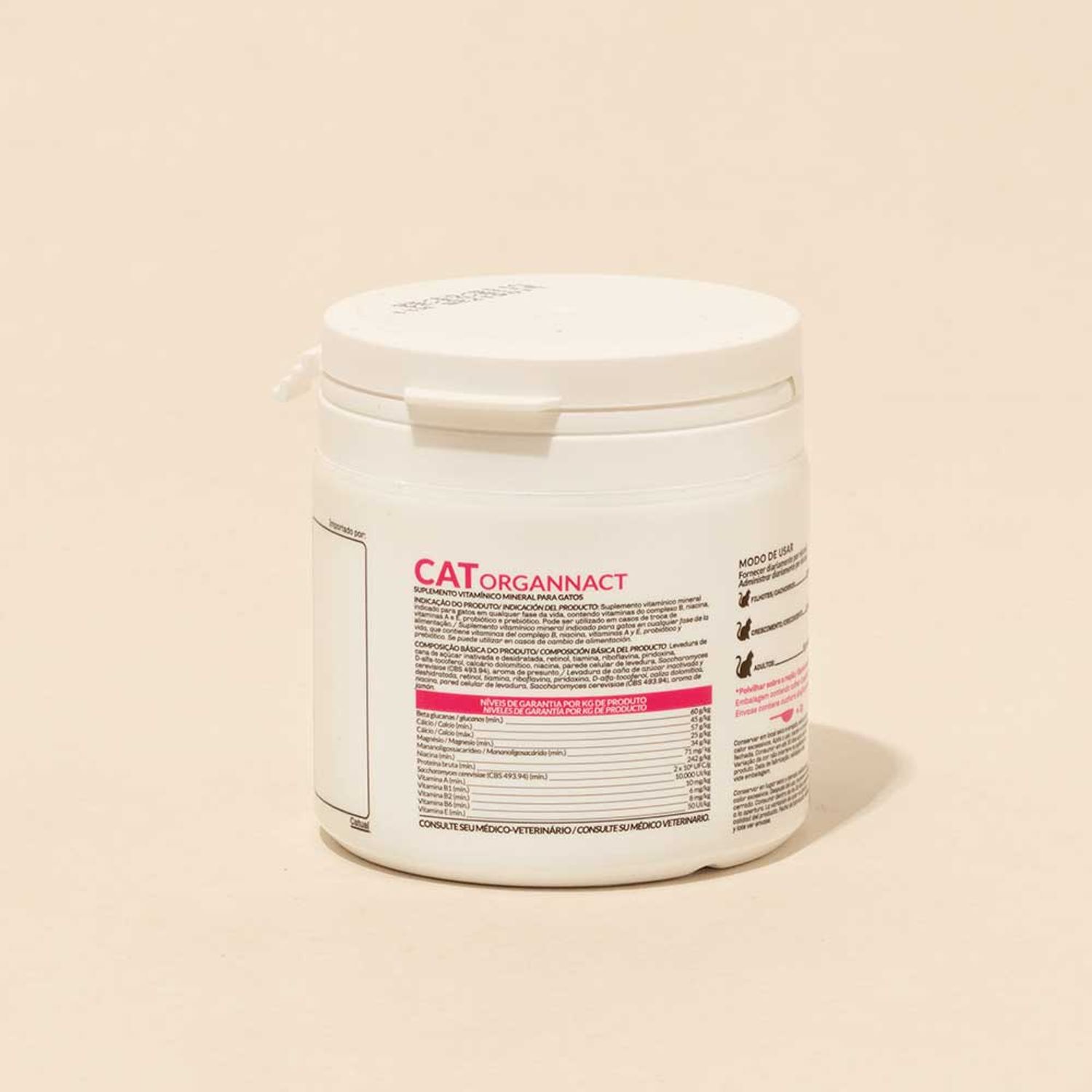 Organnact Cat Probiótico 100g verso
