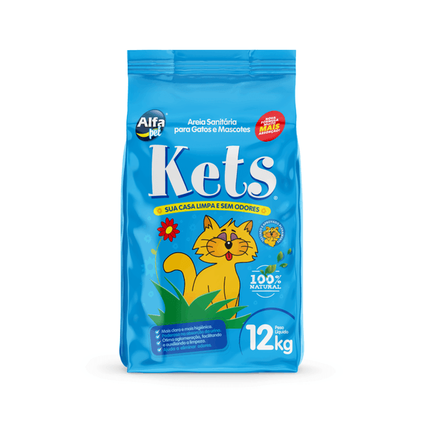 Areia Higiênica Kets para Gatos 12 kg
