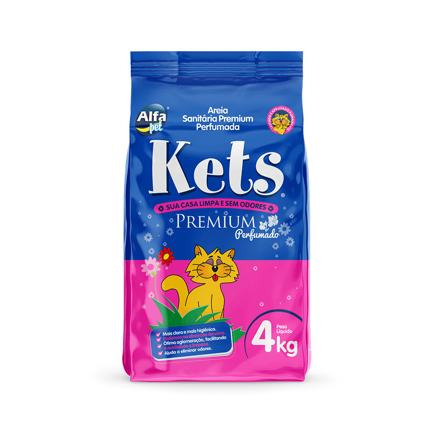 Kets Premium Perfumada 4kg Frente Embalagem