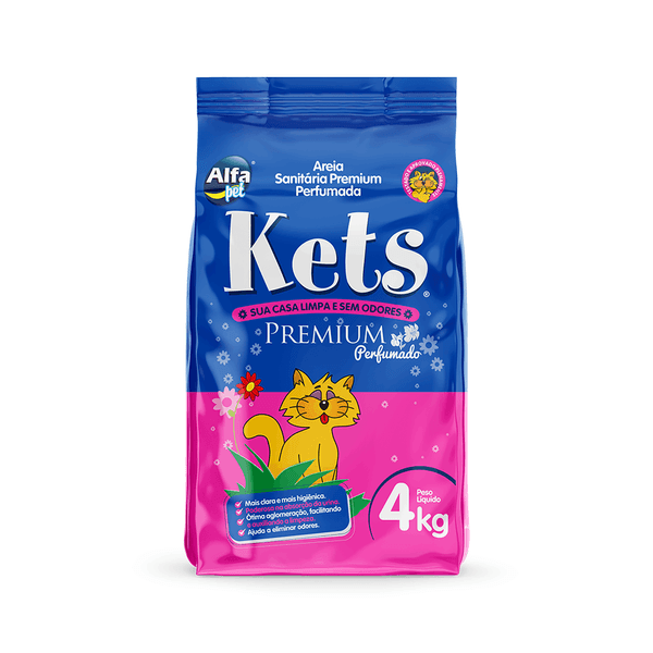 Areia Higiênica Kets Premium Perfumada 4 kg