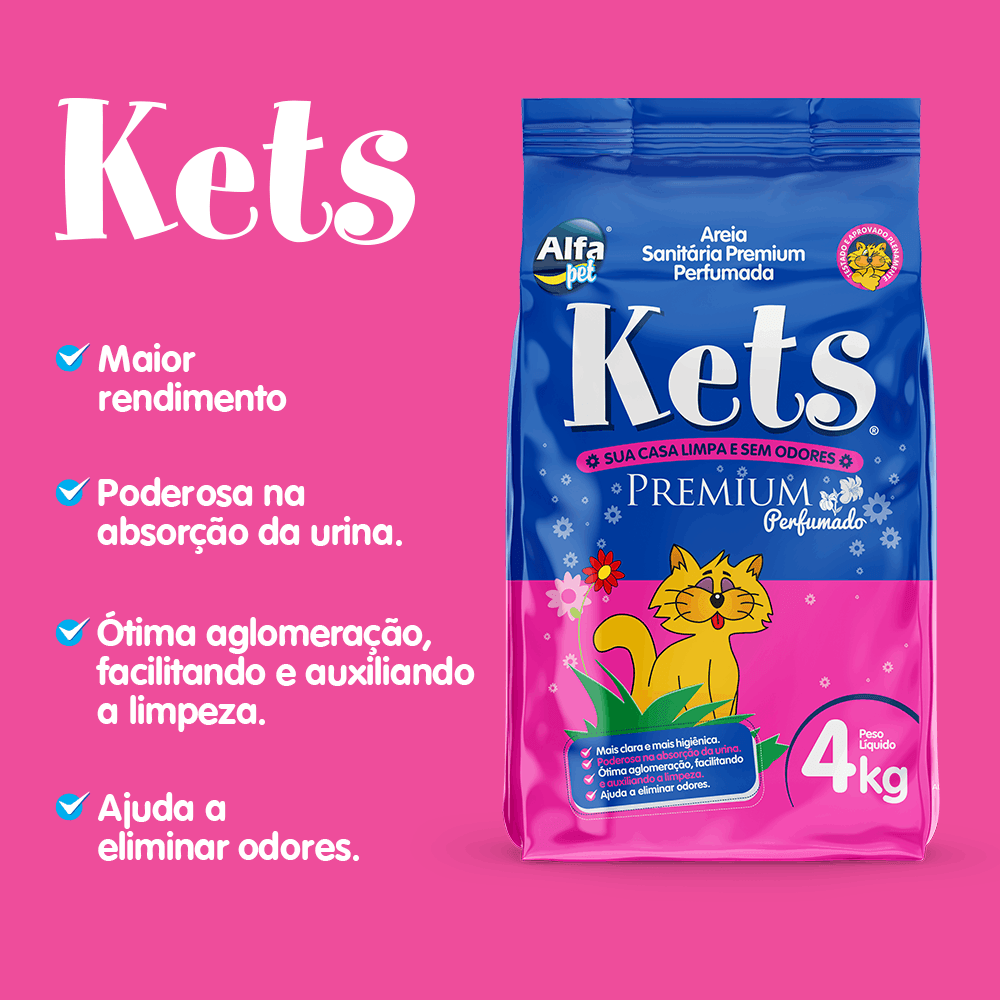Areia Higiênica Kets Premium Perfumada