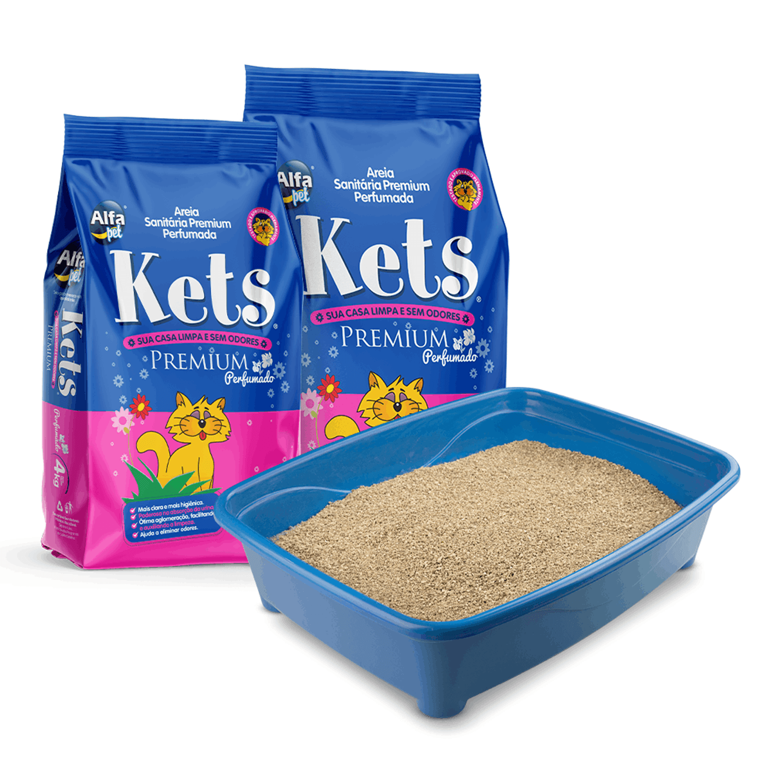 Kets Premium Perfumada Embalagens e Caixa de areia