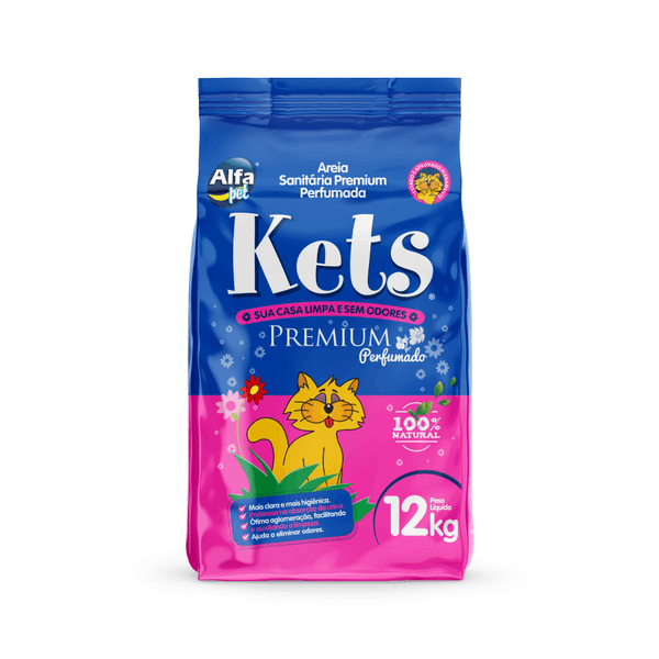 Areia Higiênica Kets Premium Perfumada 12 kg