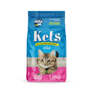 Granulado Higiênico Kets White Sílica Natural - 1, 8 kg