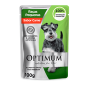 Ração Úmida Optimum Sachê Cães Adultos Raças Pequenas e Mini Carne