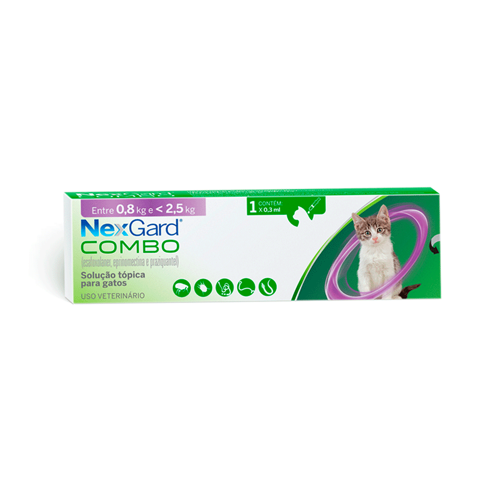 Nexgard Combo Antipulgas, Sarna e Vermífugo para Gatos até 2,5 kg