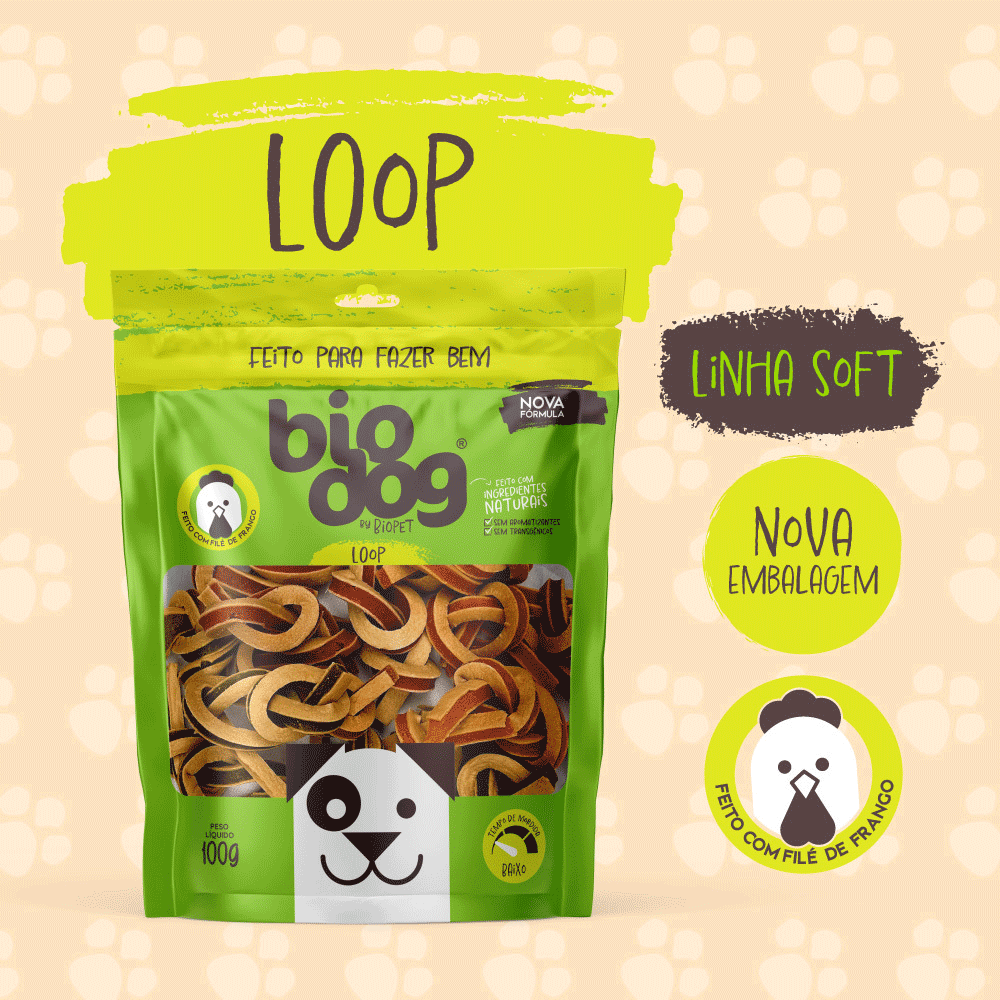 Petisco Loop Macio Frango e Peixe Biodog