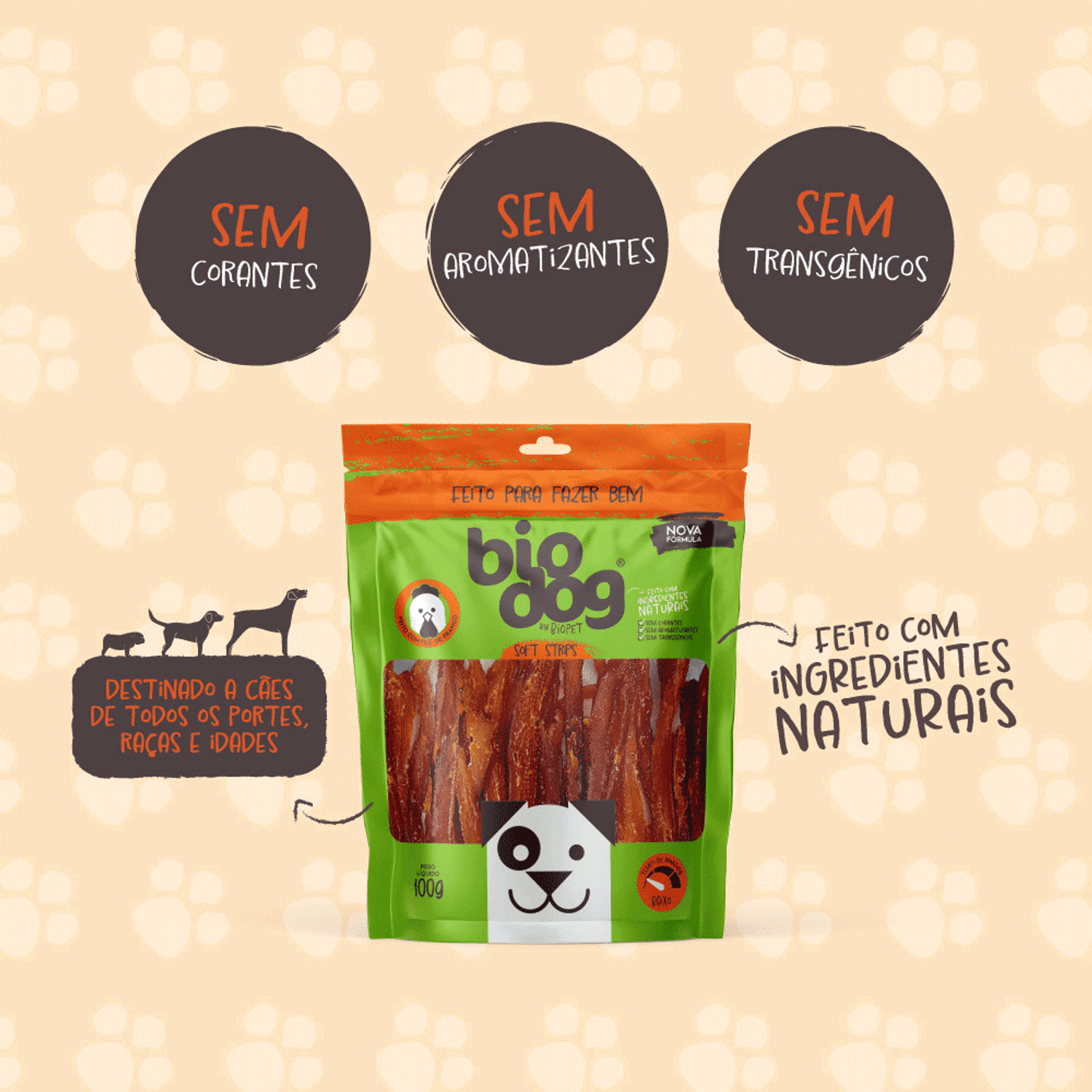 Petisco BioDog Gourmet Soft Strips Filé de Frango benefícios