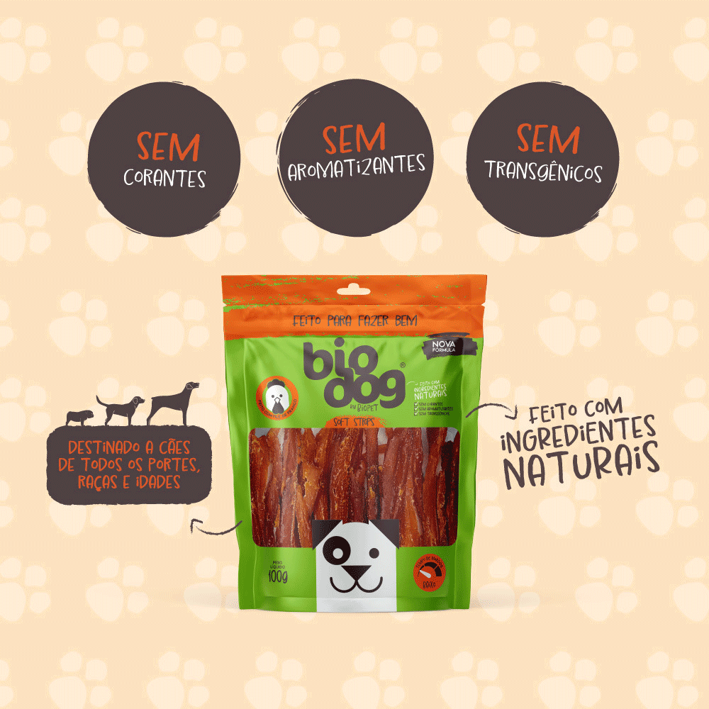 Petisco Soft Strips Macio Frango Biodog