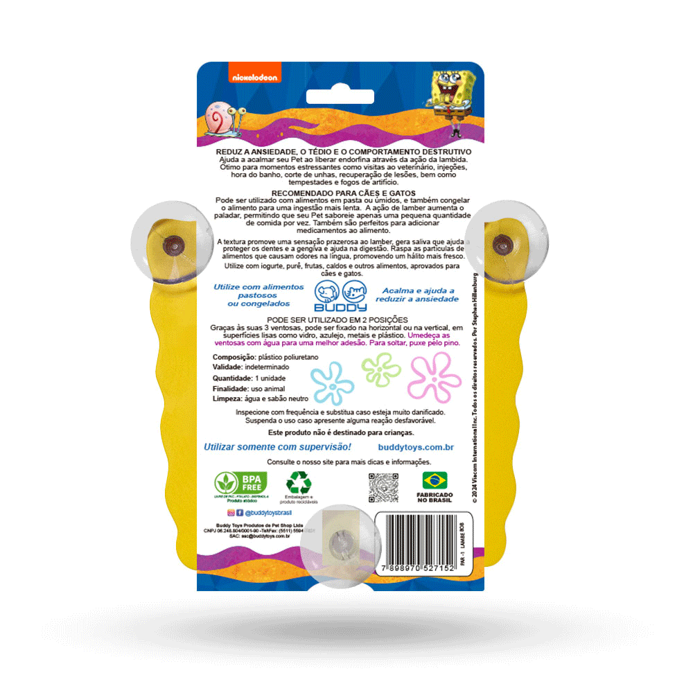 Comedouro Lento Bob Esponja Buddy Toys