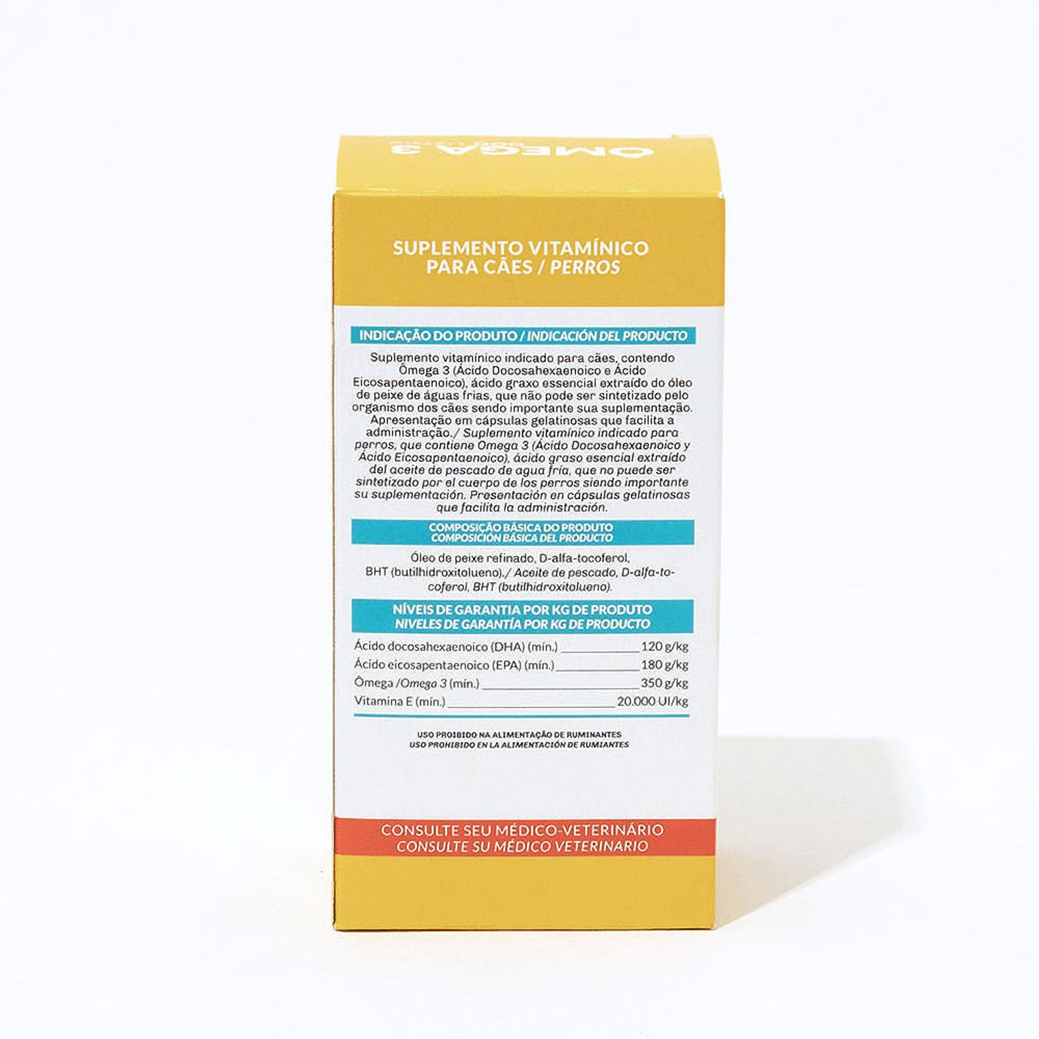 Verso da Embalagem Ômega 3 Dog 1000 mg Organnact