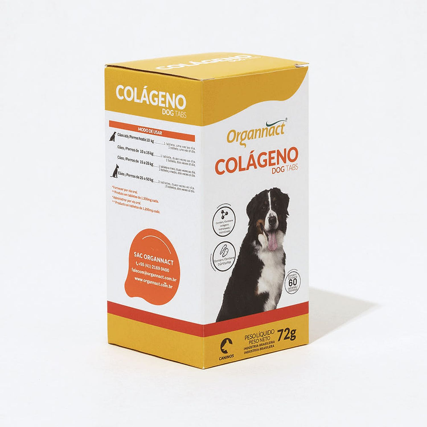 Lateral do Suplemento Organnact Colágeno Dog Tabs
