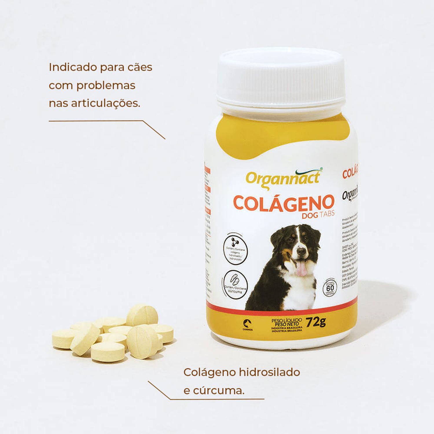 Comprimidos do Suplemento Organnact Colágeno Dog Tabs