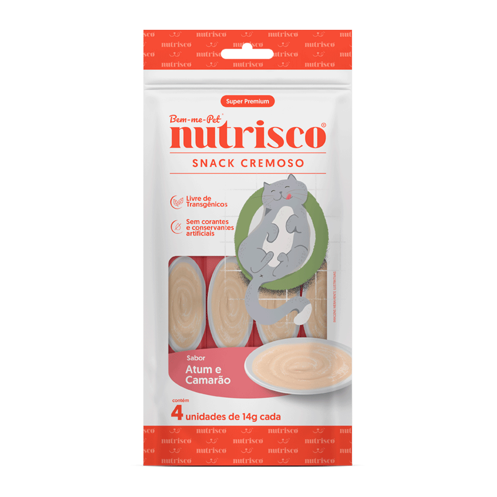 Petisco Cremoso Nutrisco para Gatos Atum e Camarão