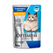 Ração Úmida Optimum Sachê Gatos Adultos Castrados Frango