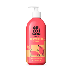 Shampoo Au.Migos Pets 5 em 1 para Cães e Gatos - 400 ml