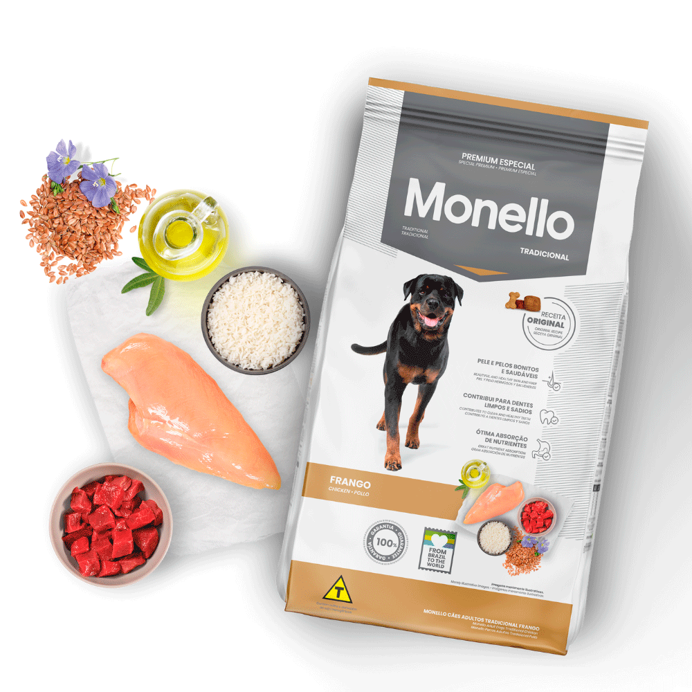 Ração Monello Cães Adultos Tradicional Frango