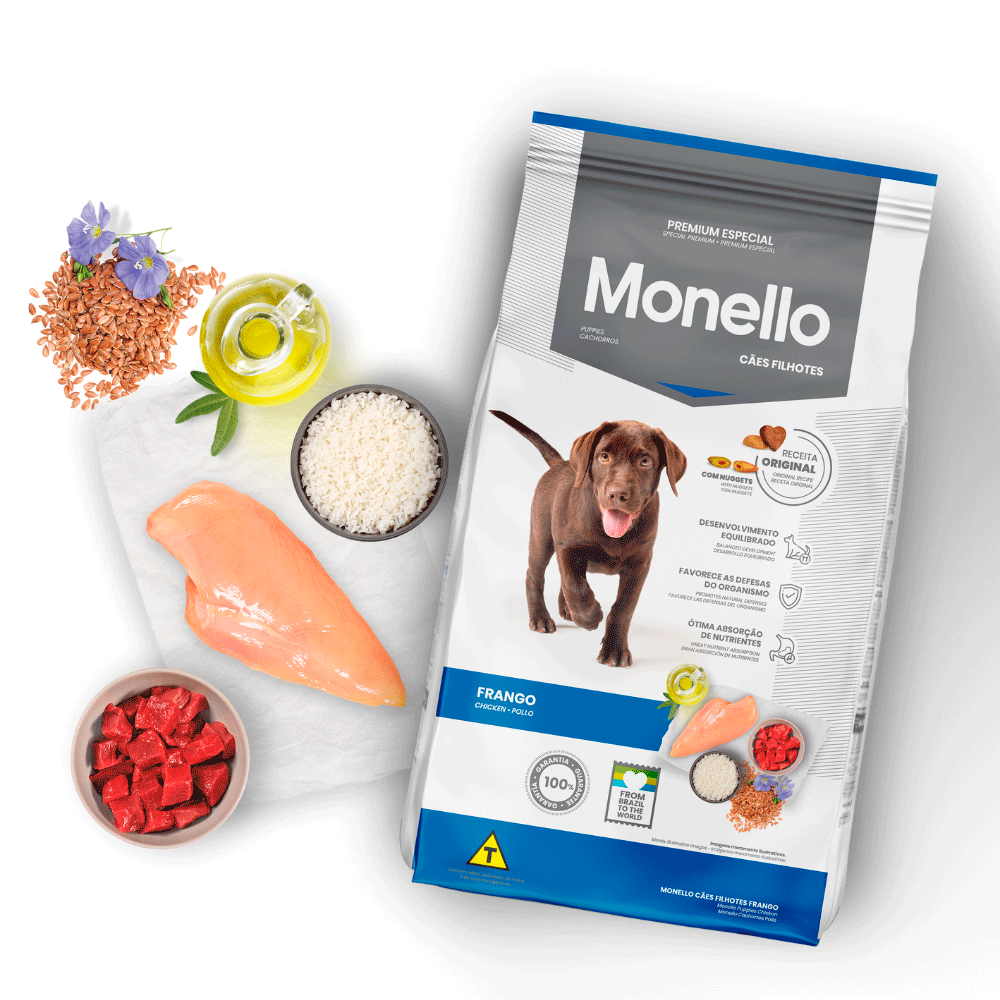 Ração Monello Cães Filhotes Frango