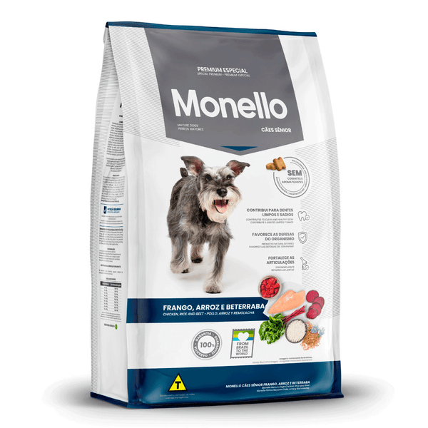Ração Monello Cães Senior Frango, Arroz e Beterraba 15 kg