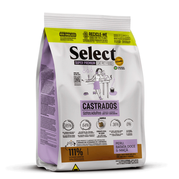 Ração Monello Select Gatos Adultos Castrados 15 kg