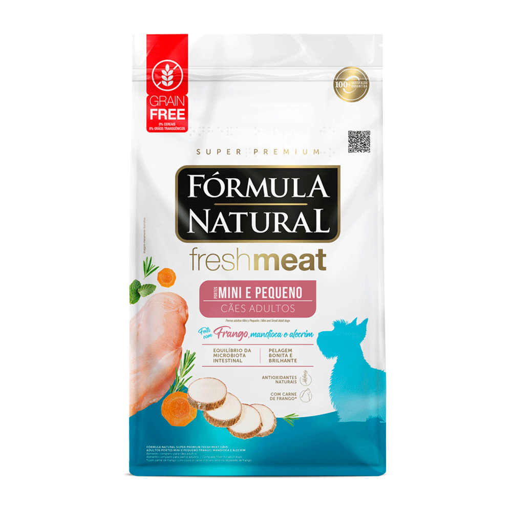 Ração Fórmula Natural Fresh Meat Cães Adultos Mini e Pequeno Frango