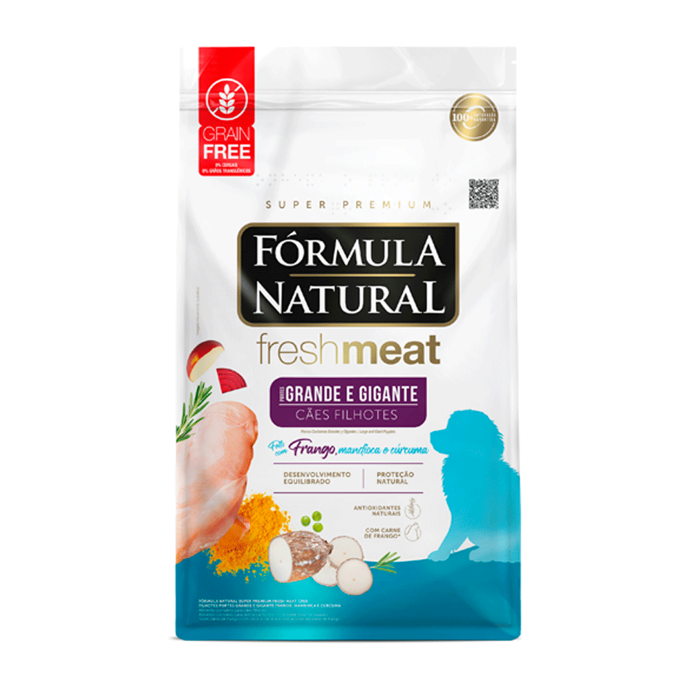 Ração Fórmula Natural Fresh Meat Cães Filhote Grande e Gigante Frango