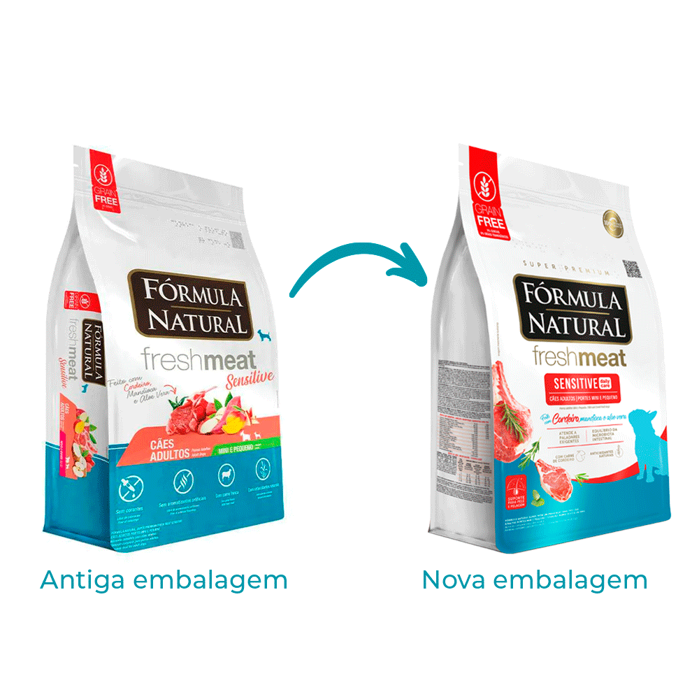 Ração Fórmula Natural Fresh Meat Sensitive Cães Adultos Portes Mini e Pequeno