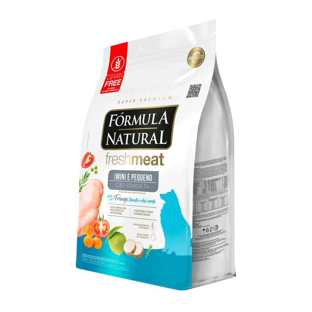 Ração Fórmula Natural Fresh Meat Cães Sênior Mini e Pequeno Frango