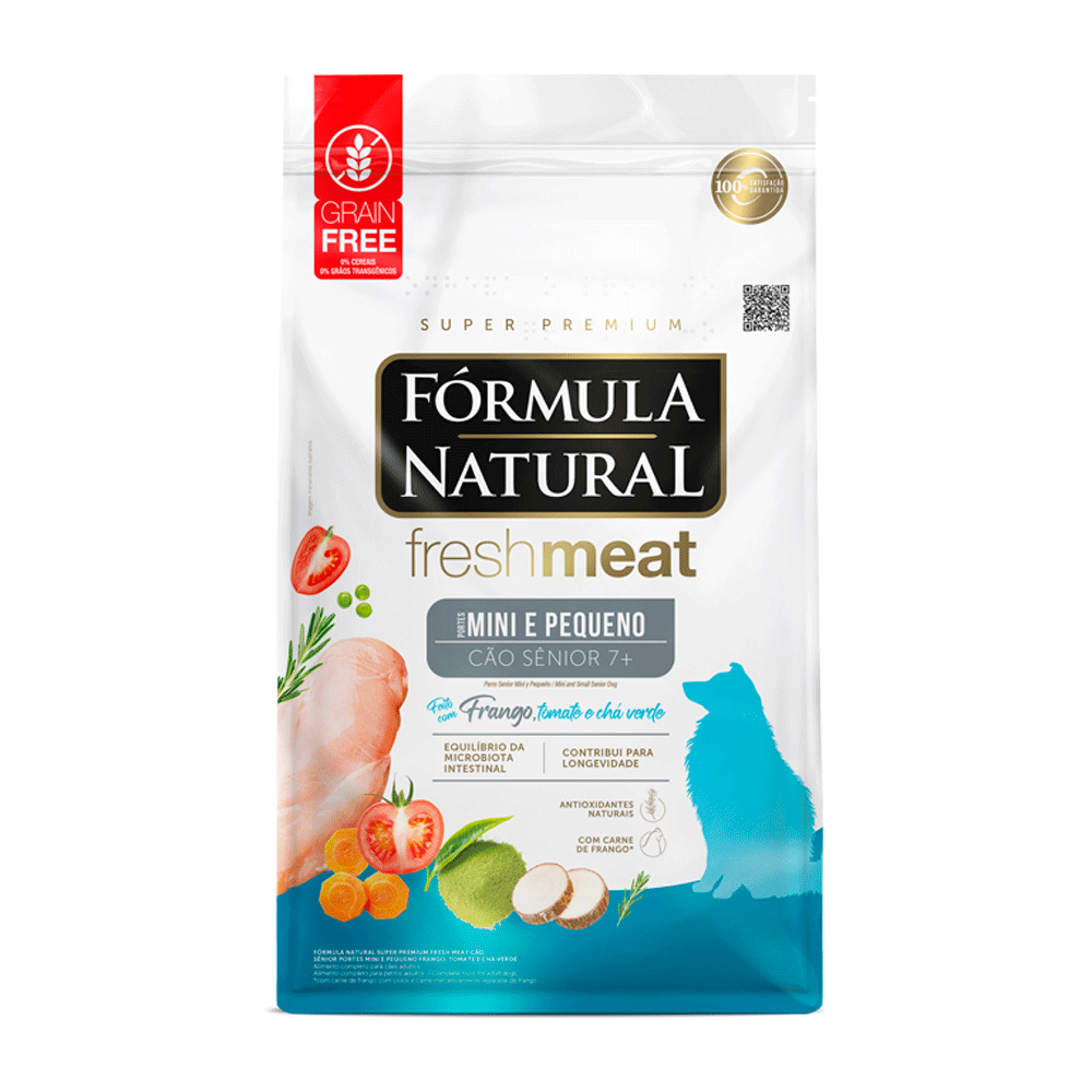 Ração Fórmula Natural Fresh Meat Cães Sênior Mini e Pequeno Frango