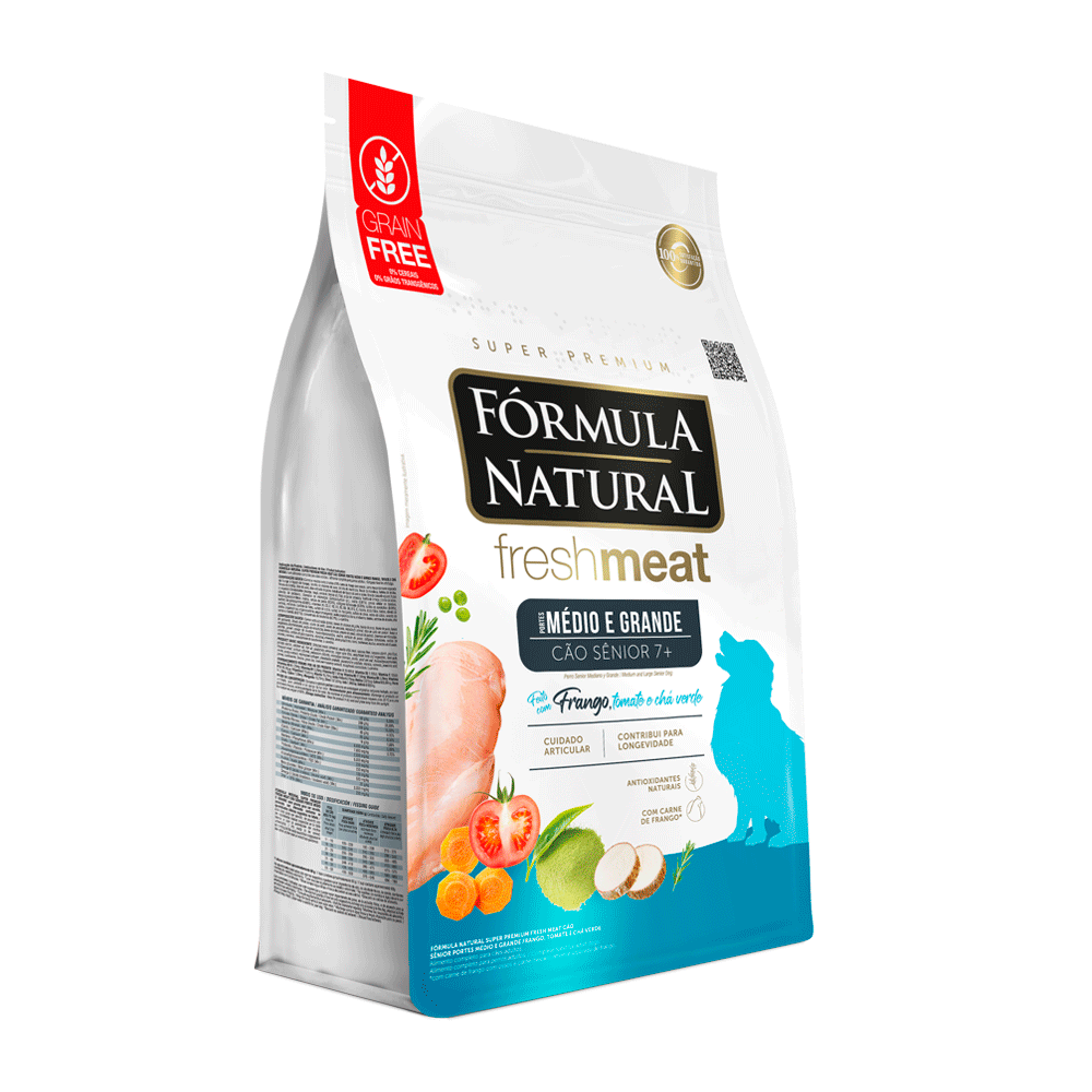 Ração Fórmula Natural Fresh Meat Cães Sênior Médio e Grande Frango