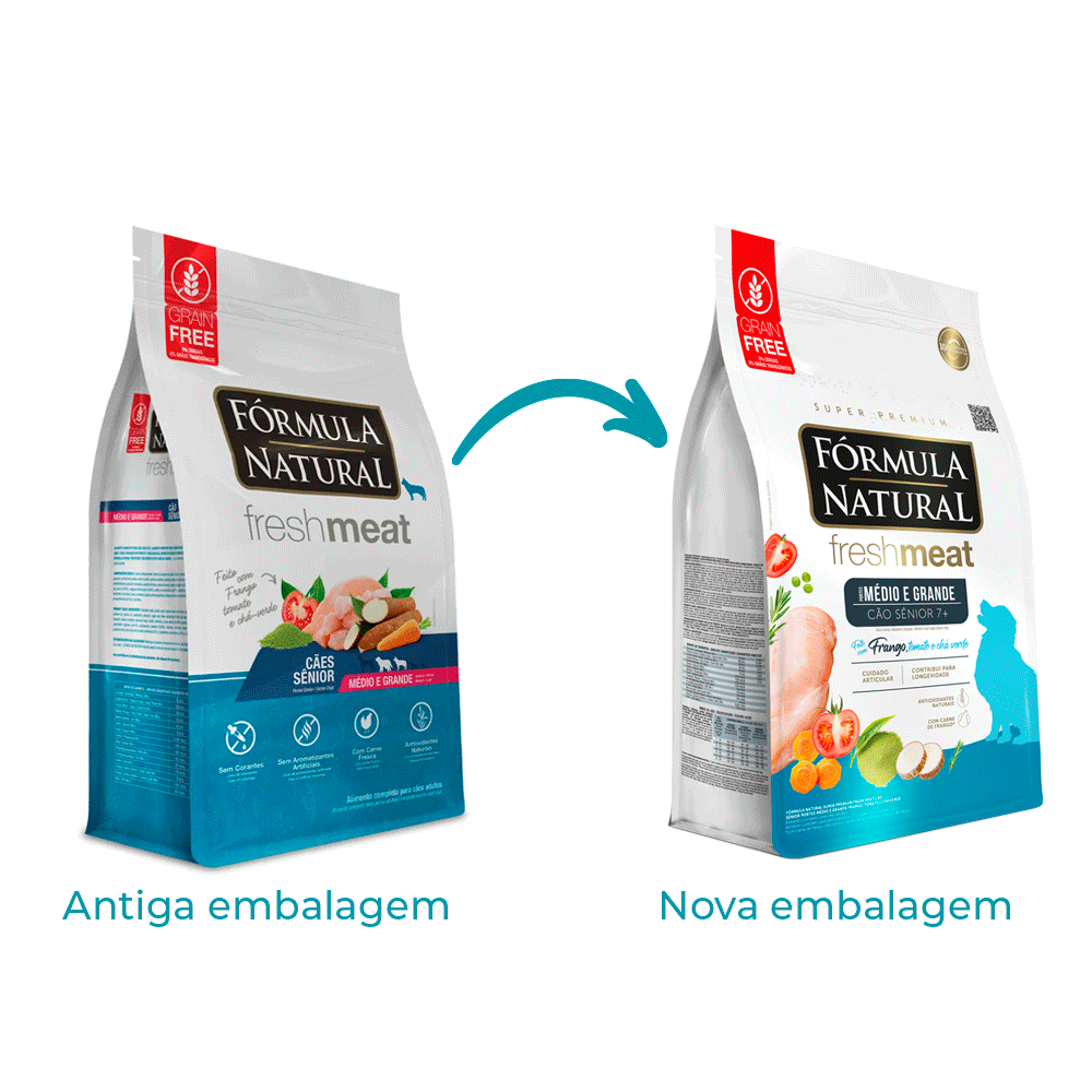 Ração Fórmula Natural Fresh Meat Cães Sênior Médio e Grande Frango