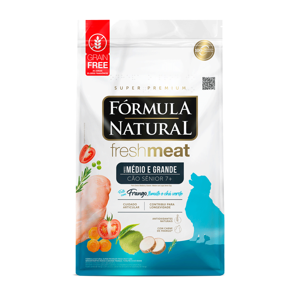 Ração Fórmula Natural Fresh Meat Cães Sênior Médio e Grande Frango