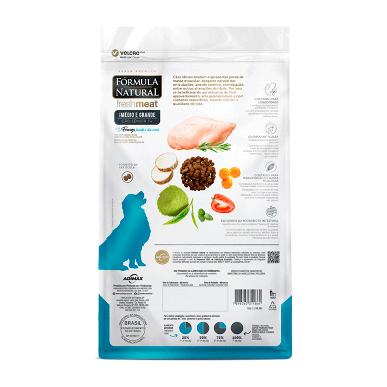Verso-da-Racao-Formula-Natural-Fresh-Meat-Caes-Senior-Medio-e-Grande-Frango
