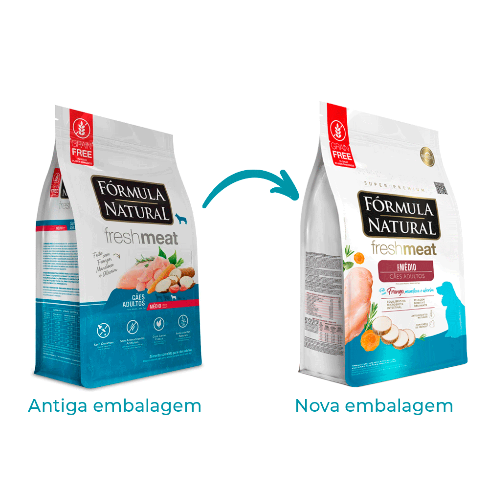 Ração Fórmula Natural Fresh Meat Cães Adultos Médio Frango