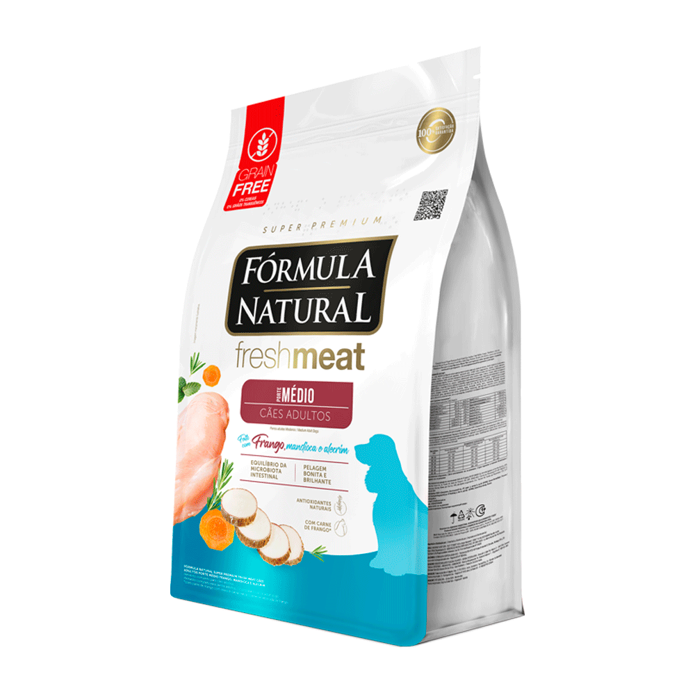 Ração Fórmula Natural Fresh Meat Cães Adultos Médio Frango