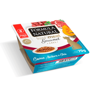 Ração Úmida Fórmula Natural Fresh Meat Gourmet Cães Adultos Carne, Abóbora e Chia Deitada