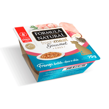 Ração Úmida Fórmula Natural Fresh Meat Gourmet Cães Adultos Frango, Batata Doce e Chia Deitada