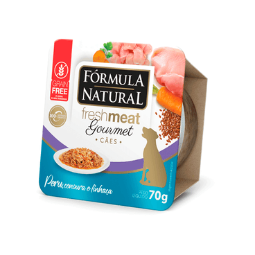 Lateral-Direita-da-Racao-Umida-Formula-Natural-Fresh-Meat-Gourmet-Caes-Adultos-Peru-Cenoura-e-Linhaca