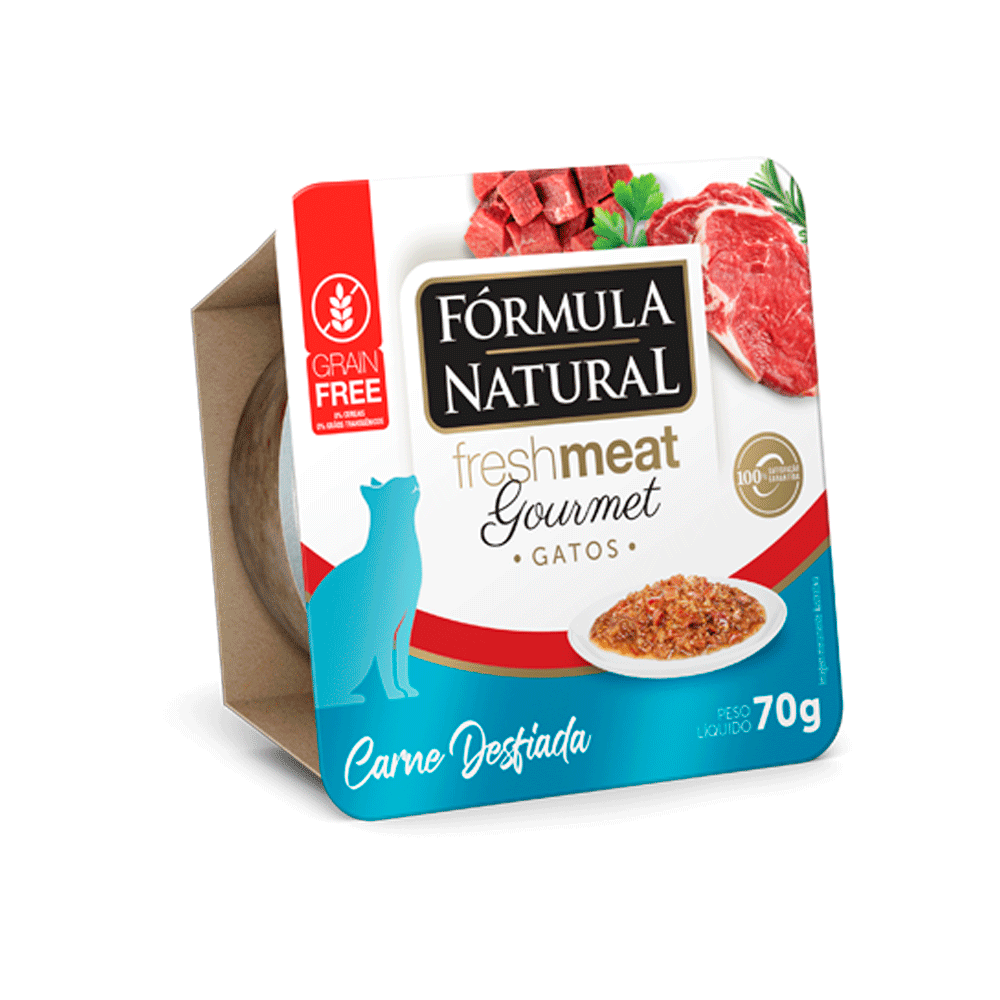 Ração Úmida Fórmula Natural Fresh Meat Gourmet Gatos Adultos Carne Desfiada
