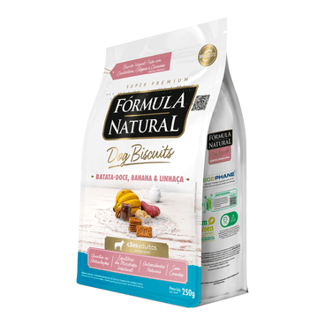 Lateral do Petisco Fórmula Natural Dog Biscuits Batata Doce Cães Adultos