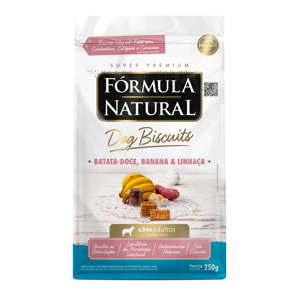 Petisco Fórmula Natural Dog Biscuits Batata Doce Cães Adultos