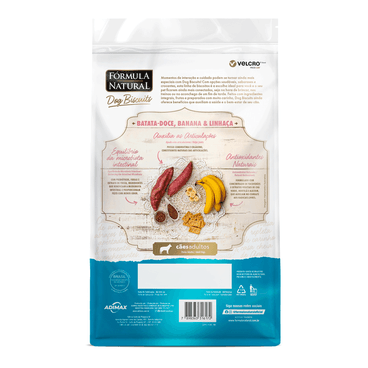 Verso do Petisco Fórmula Natural Dog Biscuits Batata Doce Cães Adultos